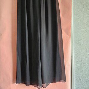 Alex Evening - Black Flowing Evening Pants with Sheet overlay. Size M Petite